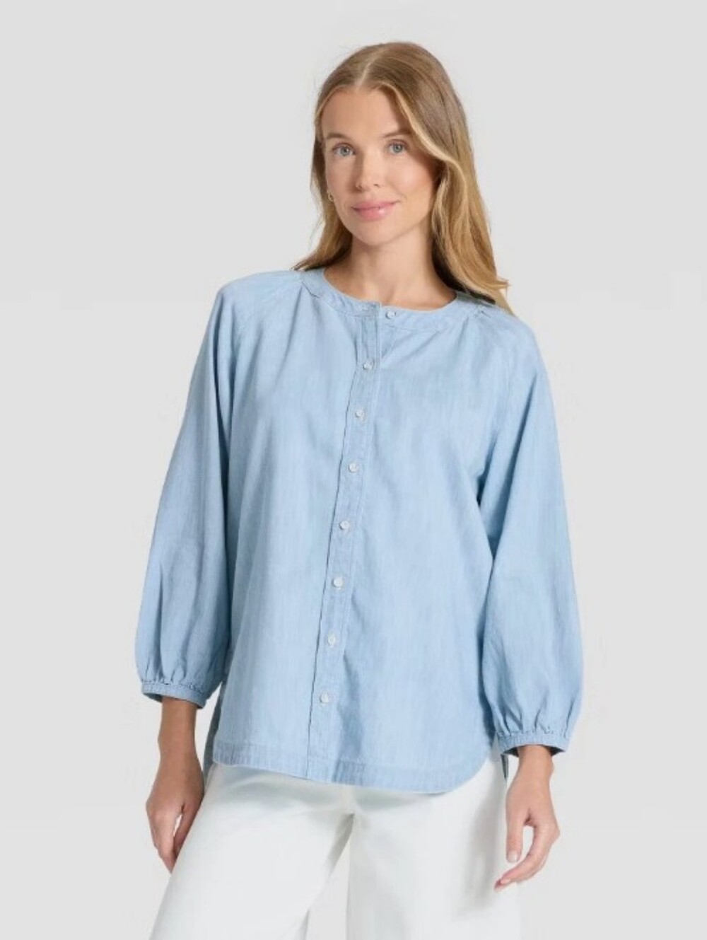 Universal Threat Poet Button-down Denim Shirt